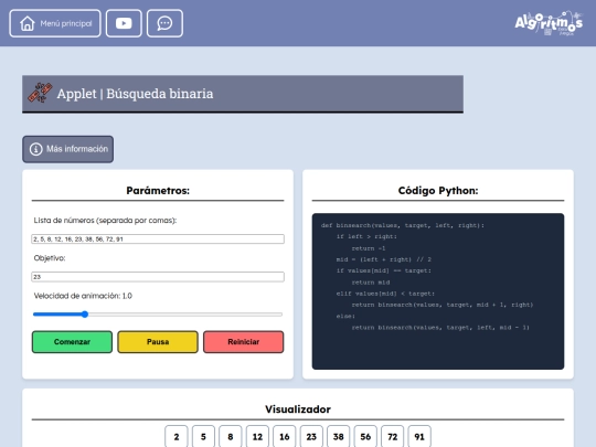 applets/binarysearch screenshot