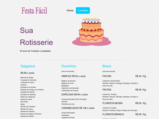 cardapio screenshot