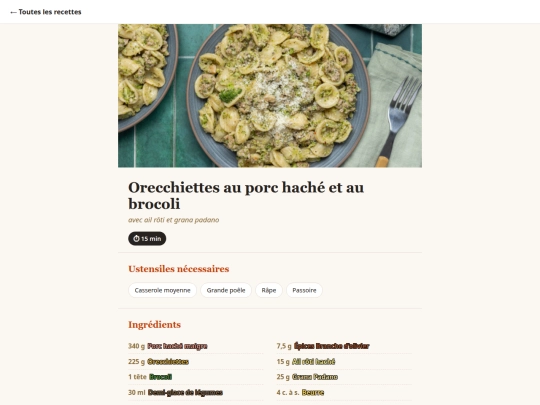 private/recette/orecchiettes-porc-brocoli screenshot