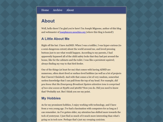 blog/about screenshot