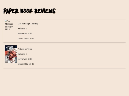 reviews screenshot