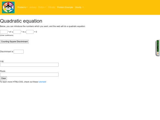 quadratic screenshot