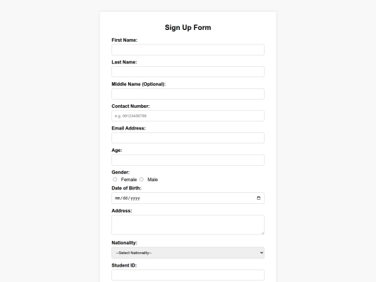 form screenshot