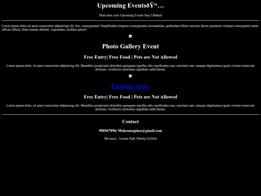 Event/event html screenshot
