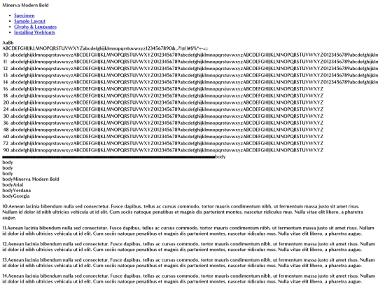 webfontkit/minervamodern_bold-demo screenshot
