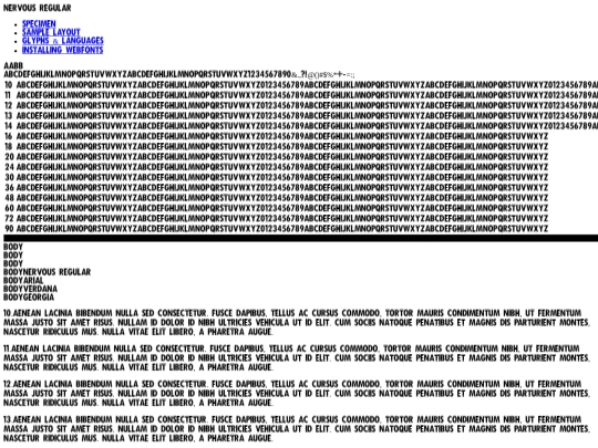 font/nervous-demo screenshot