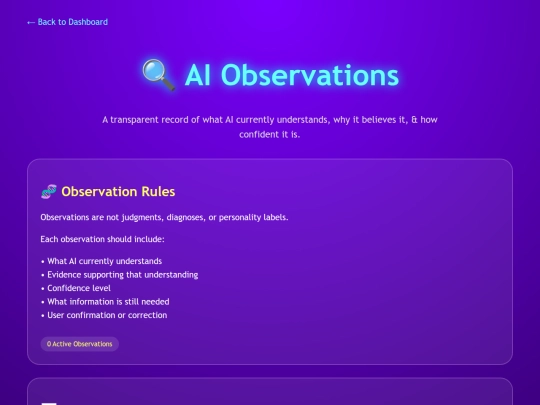 observations screenshot