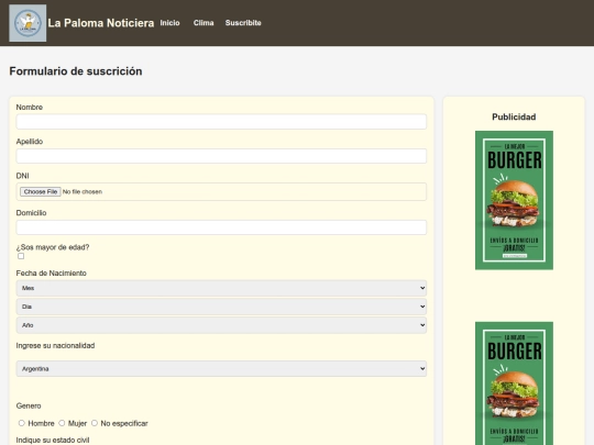 PAGINA/form/f_index screenshot