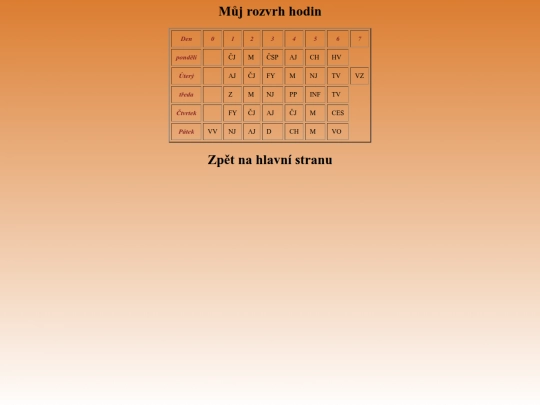 rozvrh screenshot