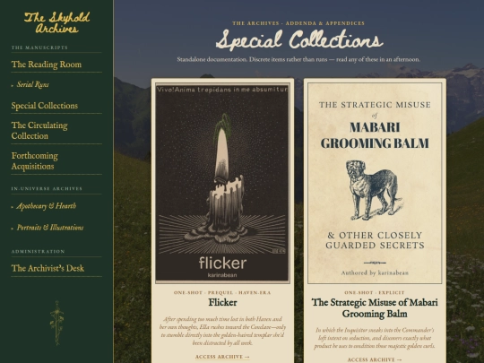 special-collections screenshot