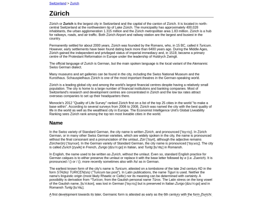 zurich screenshot