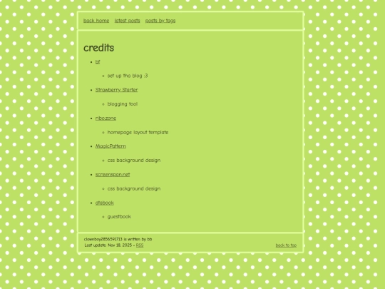 blog/minifeeds/credits screenshot