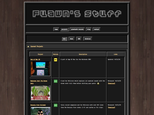 projects screenshot