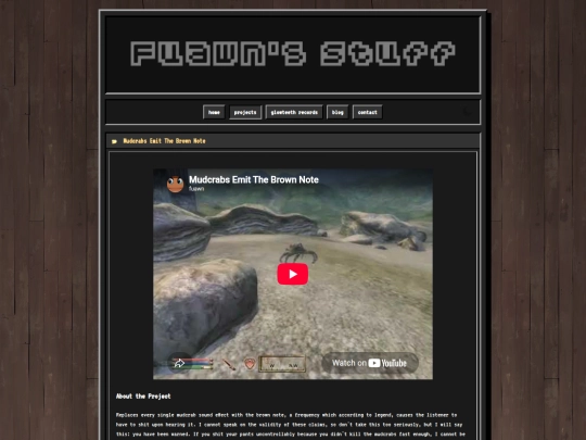 projects/mudcrab-brown-note screenshot