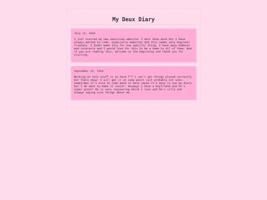 diary screenshot