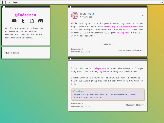 tags/chirpy screenshot