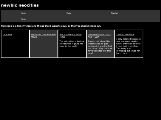 links screenshot