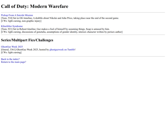 HTML/FANFICTION_SUB/COD/codindex screenshot