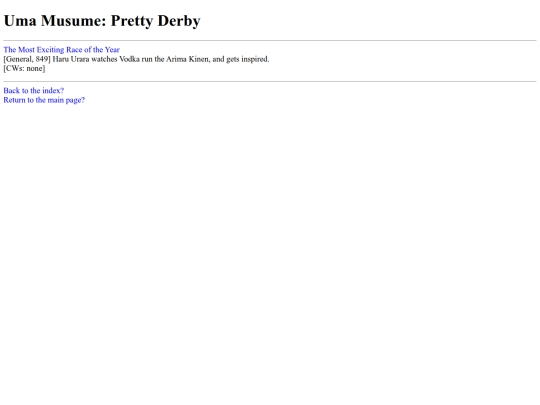 HTML/FANFICTION_SUB/UMA_MUSUME/umamusumeindex screenshot