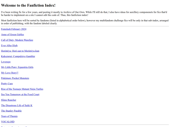 HTML/fanfictionindex screenshot