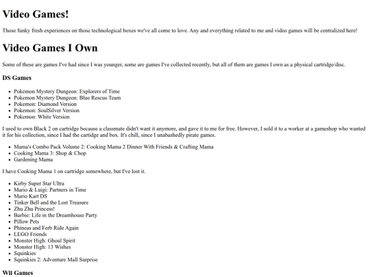 HTML/videogames screenshot