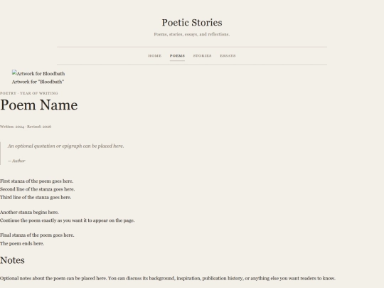 template/poem-template screenshot