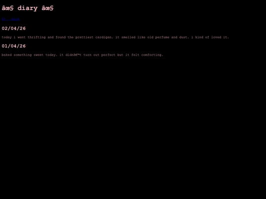 diary screenshot