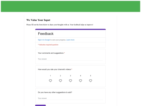 feback screenshot