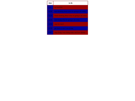 schedule screenshot