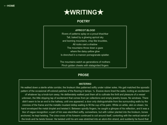 writing screenshot