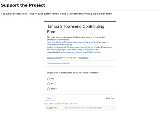 tampa2townsend/form screenshot