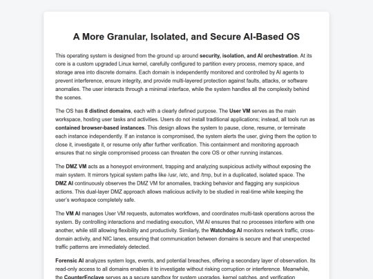 Granular AI-Based OS Overview screenshot