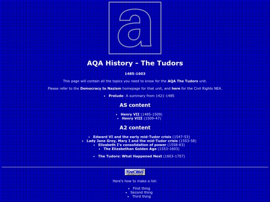 history/tudors screenshot