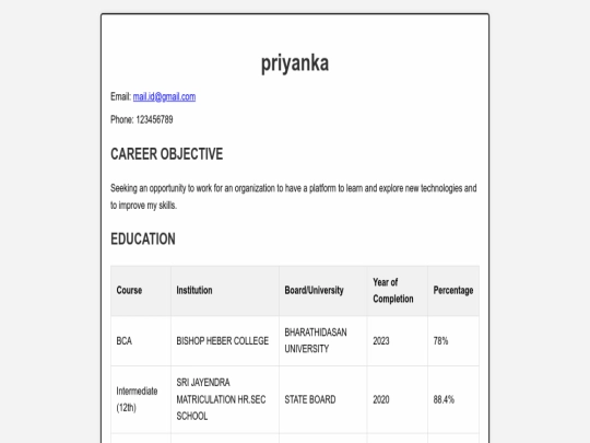 index screenshot