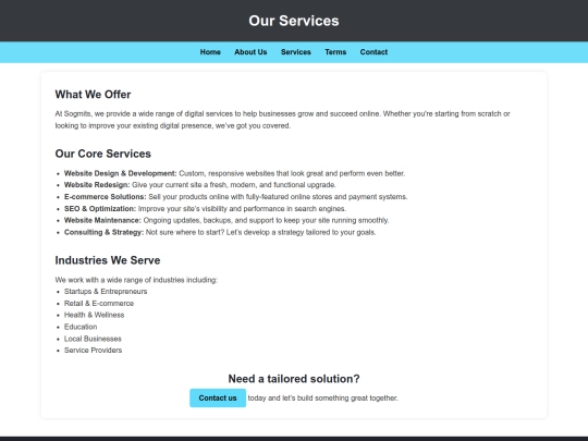 services screenshot