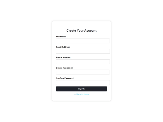 signup screenshot
