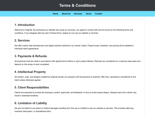 terms screenshot