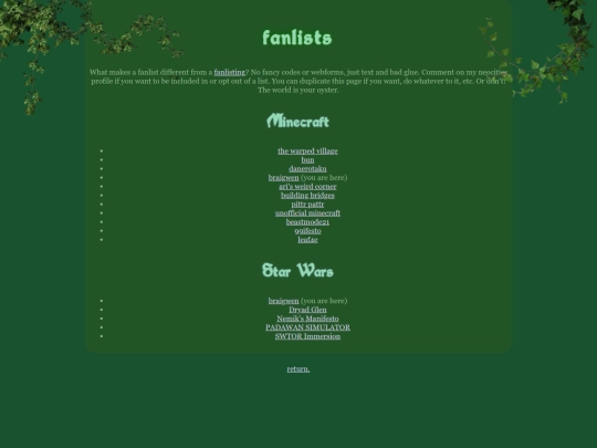 fanlist/fanlists screenshot