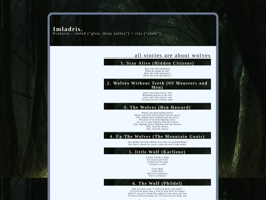 playlists/storieswolves screenshot