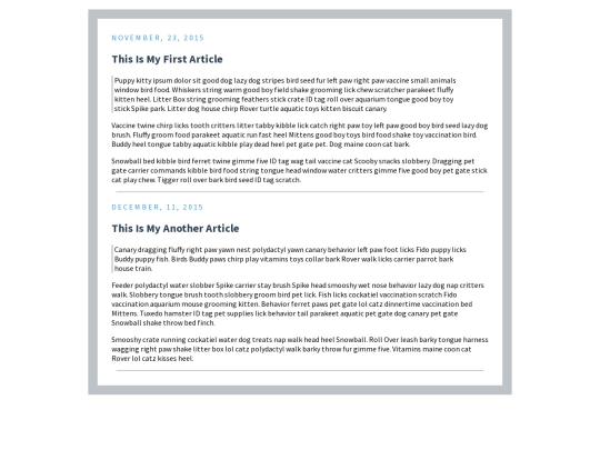 snippet storage/simplearticle screenshot