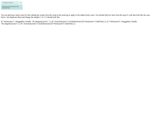 snippet storage/stickynotescript screenshot