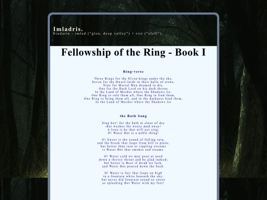tolkien/lotrpoems screenshot