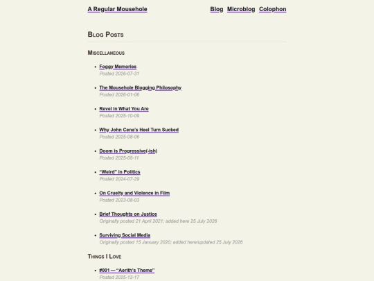 Blog screenshot