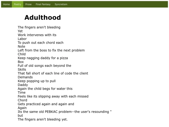 Poetry/Adulthood screenshot