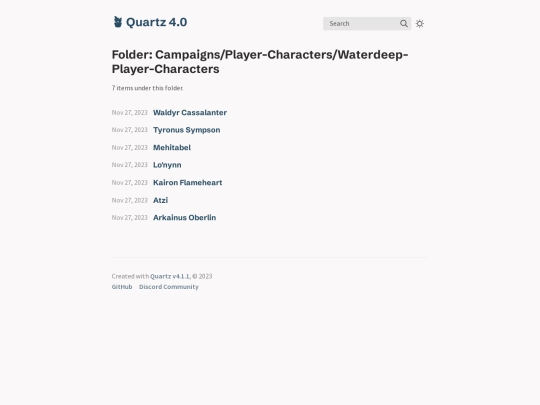 Campaigns/Player-Characters/Waterdeep-Player-Characters screenshot