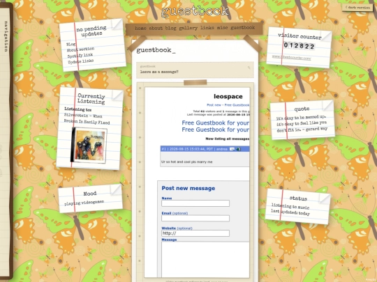 guestbook screenshot