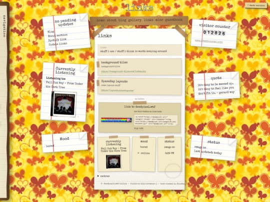 links screenshot
