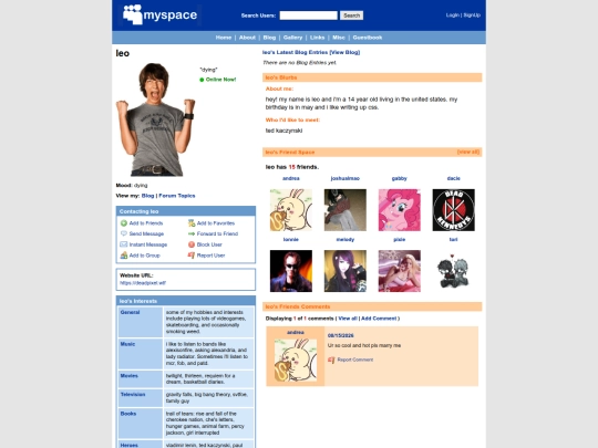 myspace screenshot