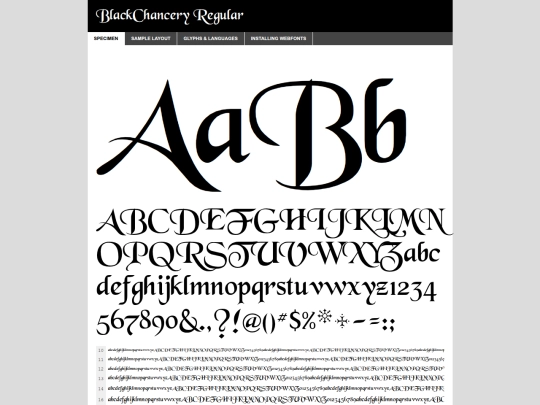 font/blkchcry-demo screenshot