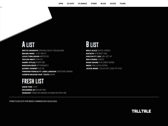 playlist/starz screenshot